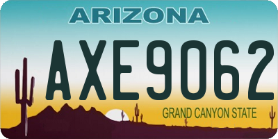 AZ license plate AXE9062