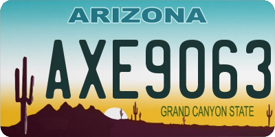 AZ license plate AXE9063
