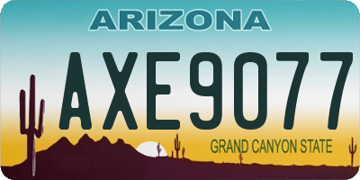 AZ license plate AXE9077