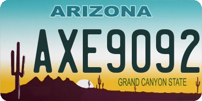 AZ license plate AXE9092