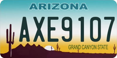 AZ license plate AXE9107