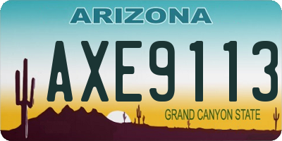 AZ license plate AXE9113