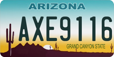 AZ license plate AXE9116