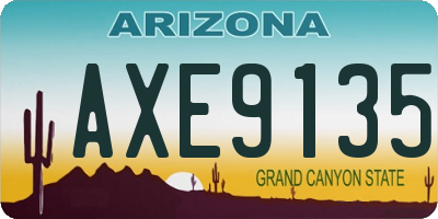 AZ license plate AXE9135