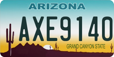 AZ license plate AXE9140