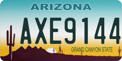AZ license plate AXE9144