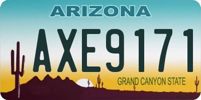 AZ license plate AXE9171
