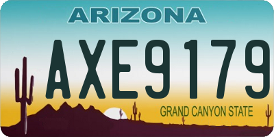 AZ license plate AXE9179