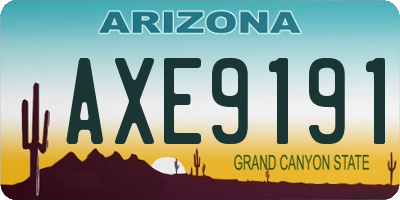 AZ license plate AXE9191