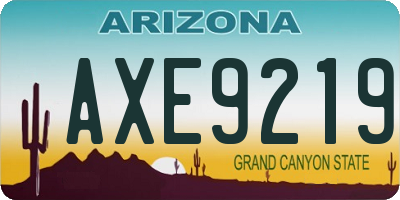 AZ license plate AXE9219