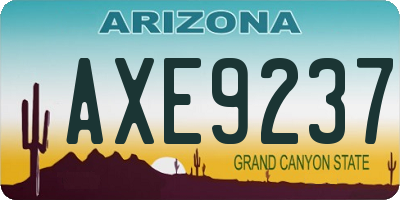AZ license plate AXE9237