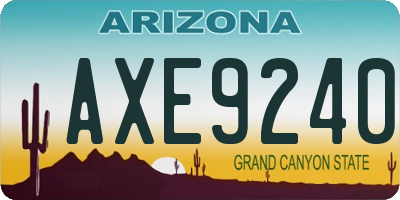 AZ license plate AXE9240