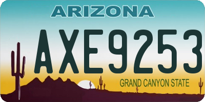 AZ license plate AXE9253