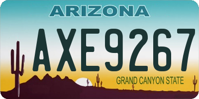 AZ license plate AXE9267