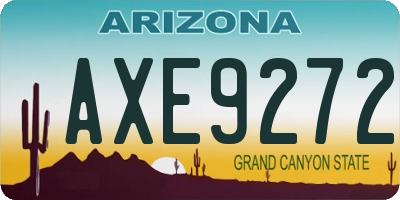 AZ license plate AXE9272