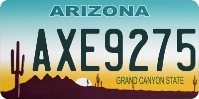 AZ license plate AXE9275