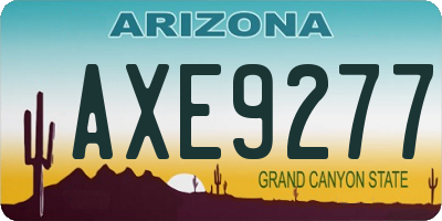 AZ license plate AXE9277
