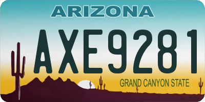 AZ license plate AXE9281