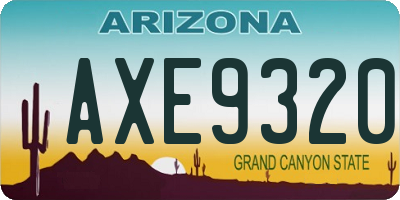 AZ license plate AXE9320