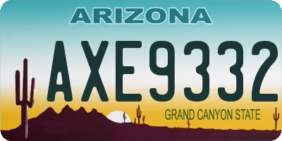 AZ license plate AXE9332