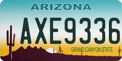 AZ license plate AXE9336