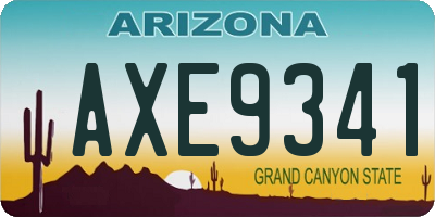 AZ license plate AXE9341