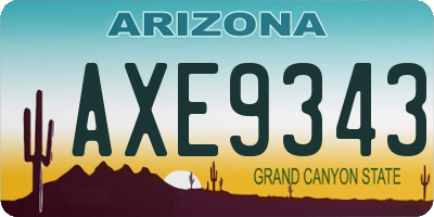 AZ license plate AXE9343