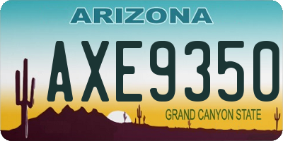 AZ license plate AXE9350