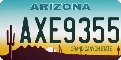 AZ license plate AXE9355