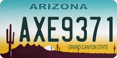 AZ license plate AXE9371
