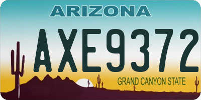 AZ license plate AXE9372