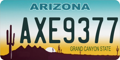 AZ license plate AXE9377