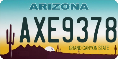 AZ license plate AXE9378