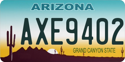 AZ license plate AXE9402