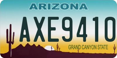 AZ license plate AXE9410