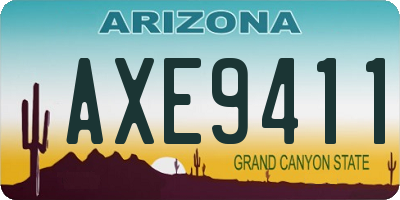 AZ license plate AXE9411