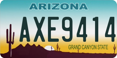 AZ license plate AXE9414