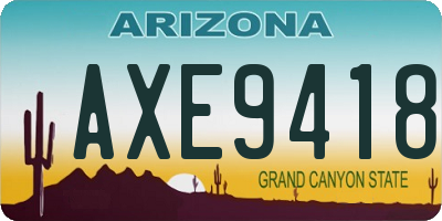 AZ license plate AXE9418