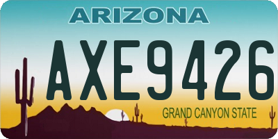 AZ license plate AXE9426