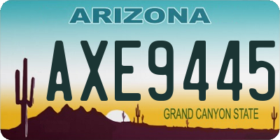AZ license plate AXE9445