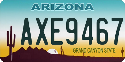 AZ license plate AXE9467