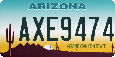 AZ license plate AXE9474