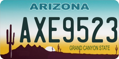 AZ license plate AXE9523