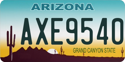 AZ license plate AXE9540