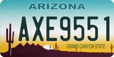 AZ license plate AXE9551