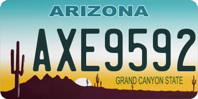 AZ license plate AXE9592