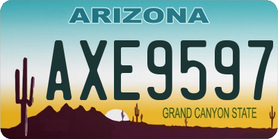 AZ license plate AXE9597