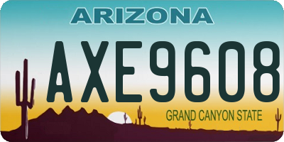 AZ license plate AXE9608