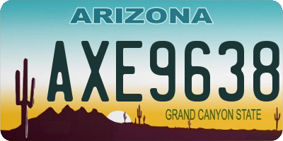 AZ license plate AXE9638