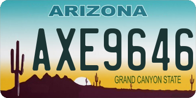 AZ license plate AXE9646